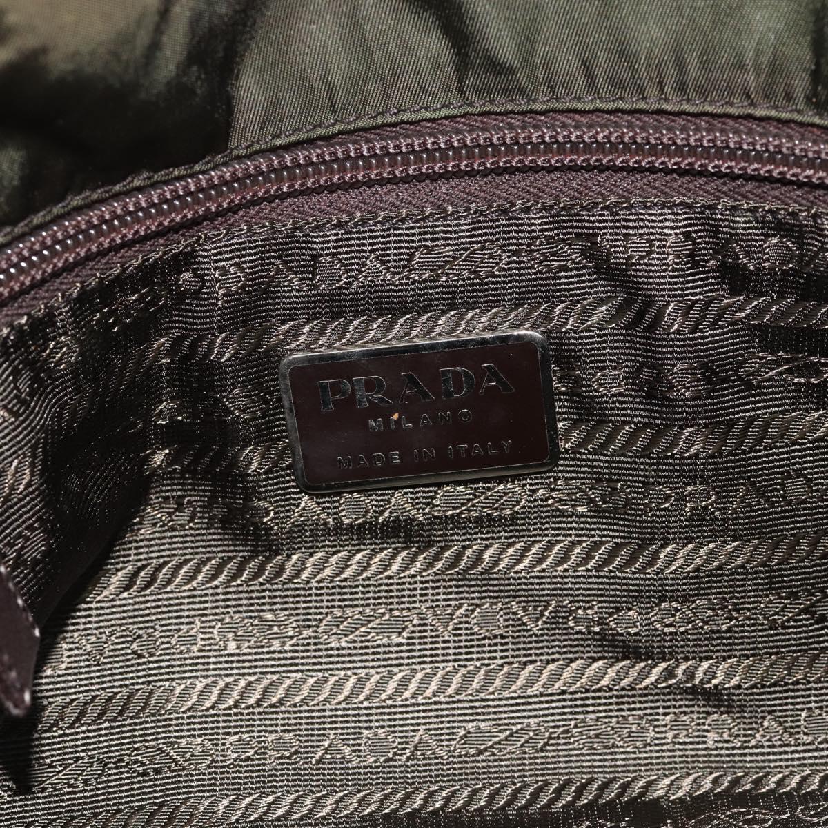 PRADA Shoulder Bag Nylon Khaki Auth 70210