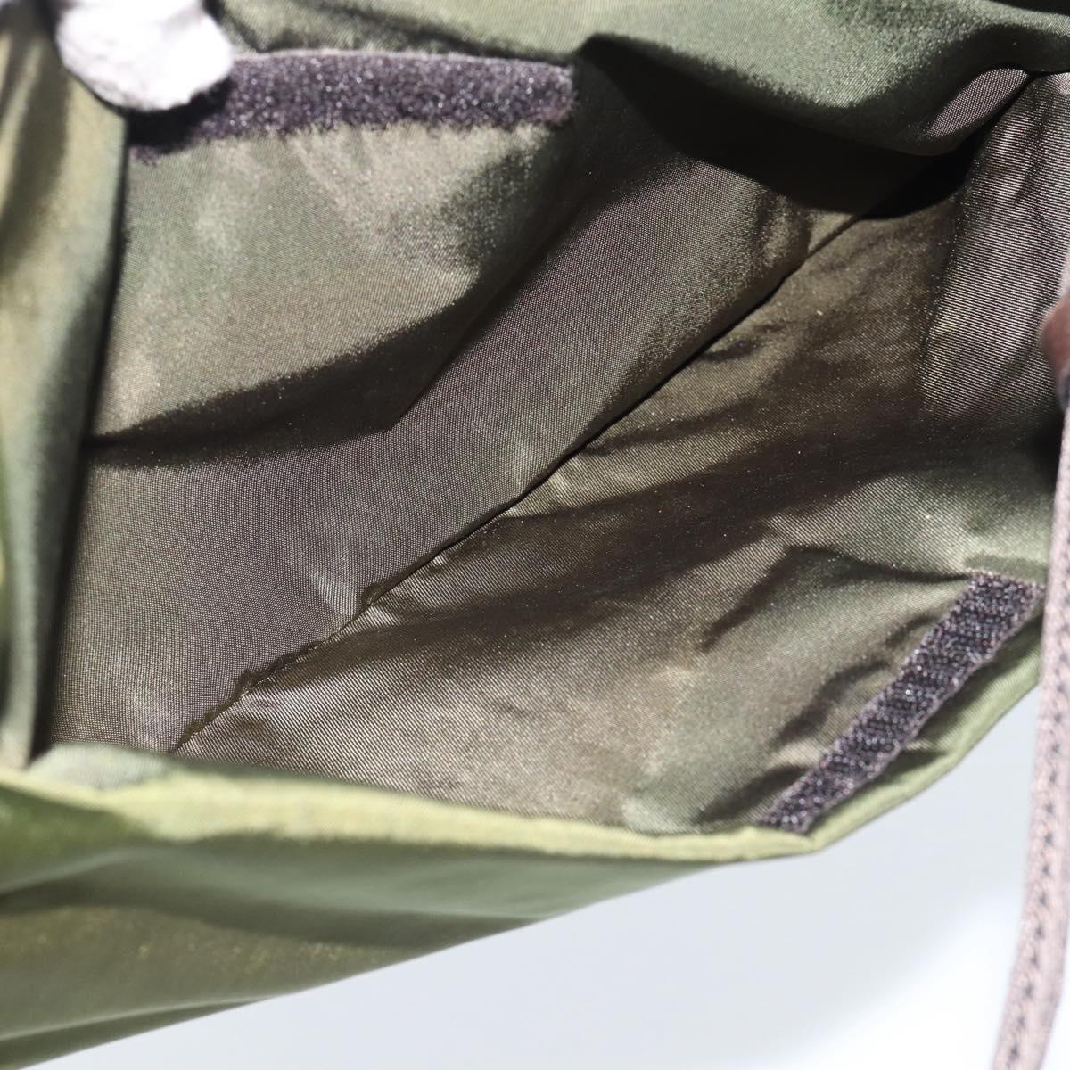 PRADA Shoulder Bag Nylon Khaki Auth 70210