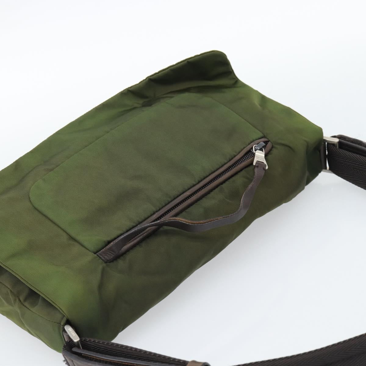 PRADA Shoulder Bag Nylon Khaki Auth 70210