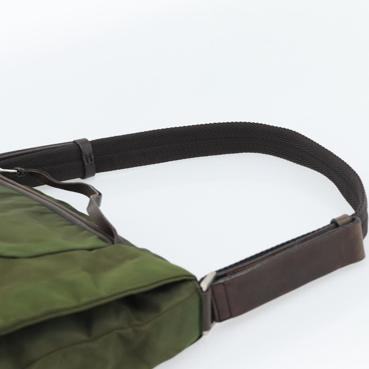 PRADA Shoulder Bag Nylon Khaki Auth 70210