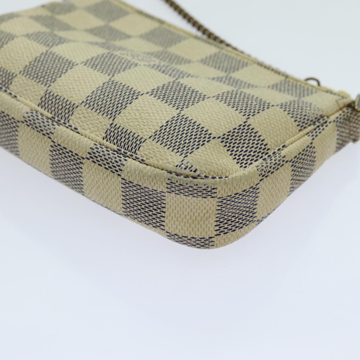 LOUIS VUITTON Damier Azur Mini Pochette Accessoires Pouch N58010 LV Auth 70302