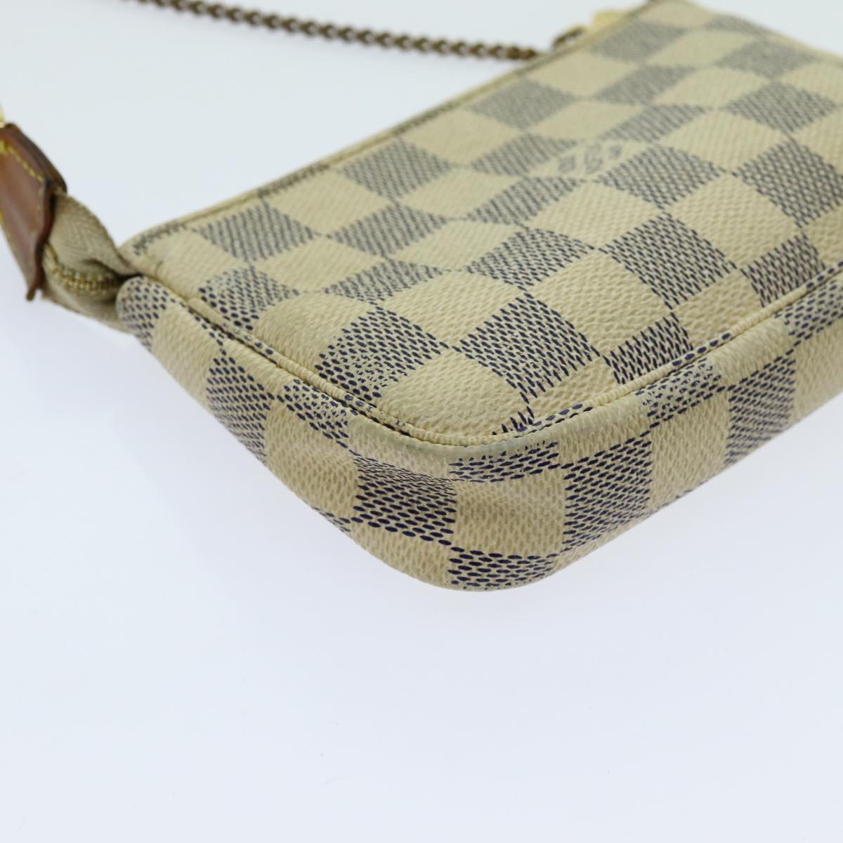 LOUIS VUITTON Damier Azur Mini Pochette Accessoires Pouch N58010 LV Auth 70302