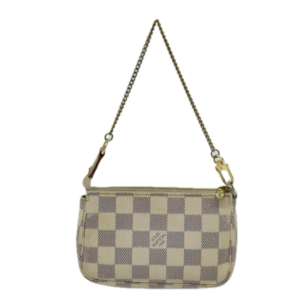 LOUIS VUITTON Damier Azur Mini Pochette Accessoires Pouch N58010 LV Auth 70302