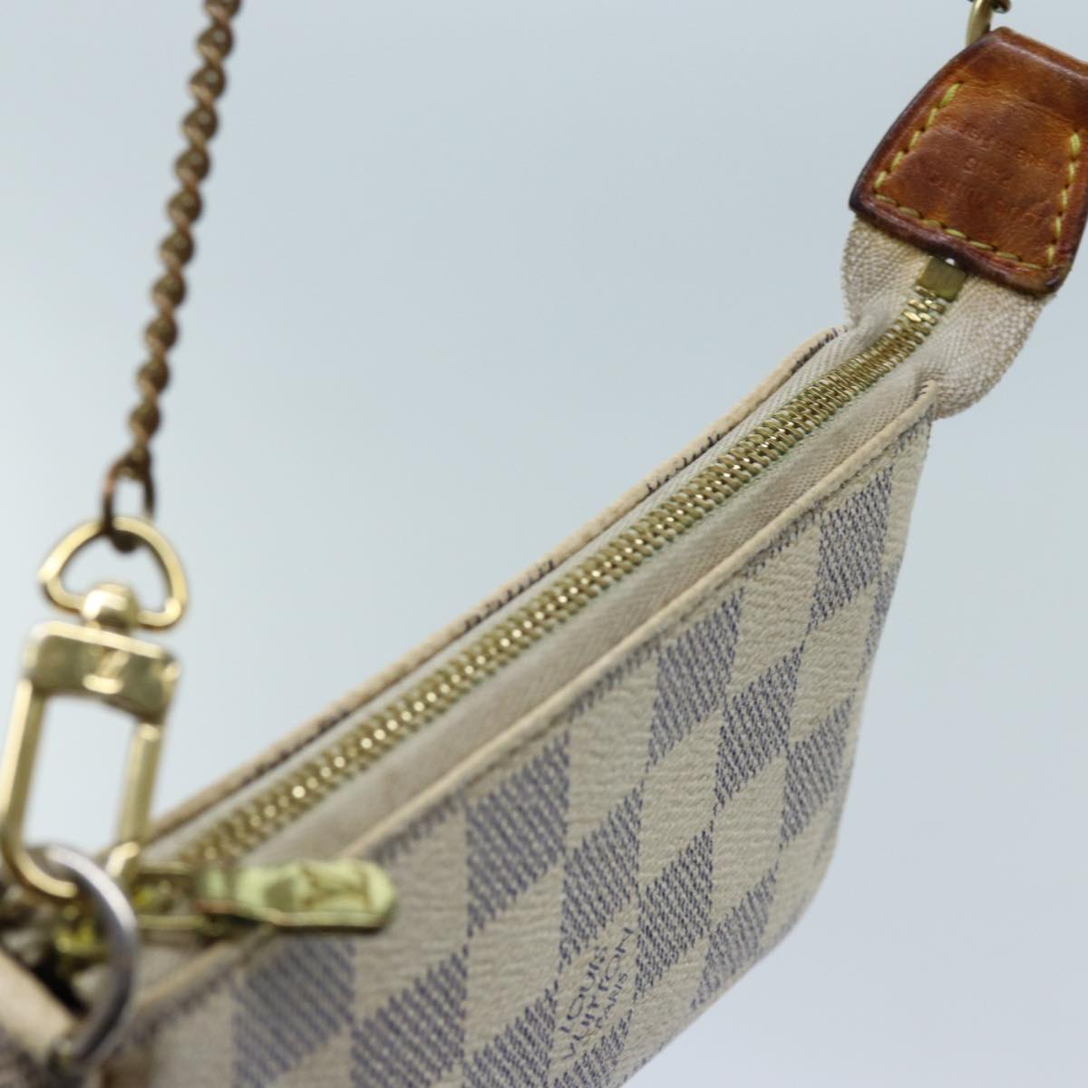 LOUIS VUITTON Damier Azur Mini Pochette Accessoires Pouch N58010 LV Auth 70302