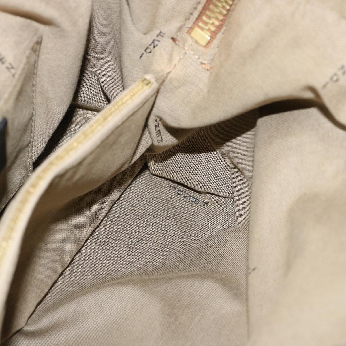 FENDI Hand Bag Canvas 2way Beige Auth 70343