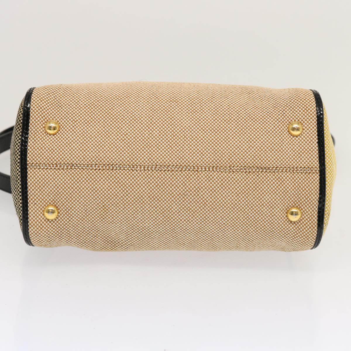 FENDI Hand Bag Canvas 2way Beige Auth 70343