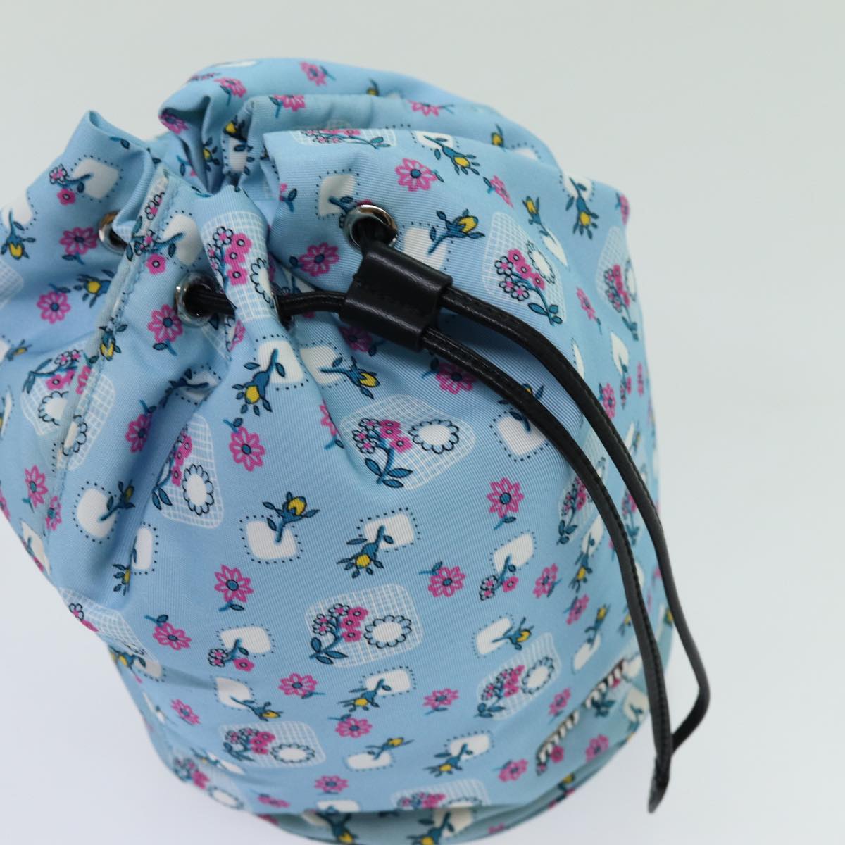 Miu Miu Purse Pouch Nylon Light Blue Auth 70349