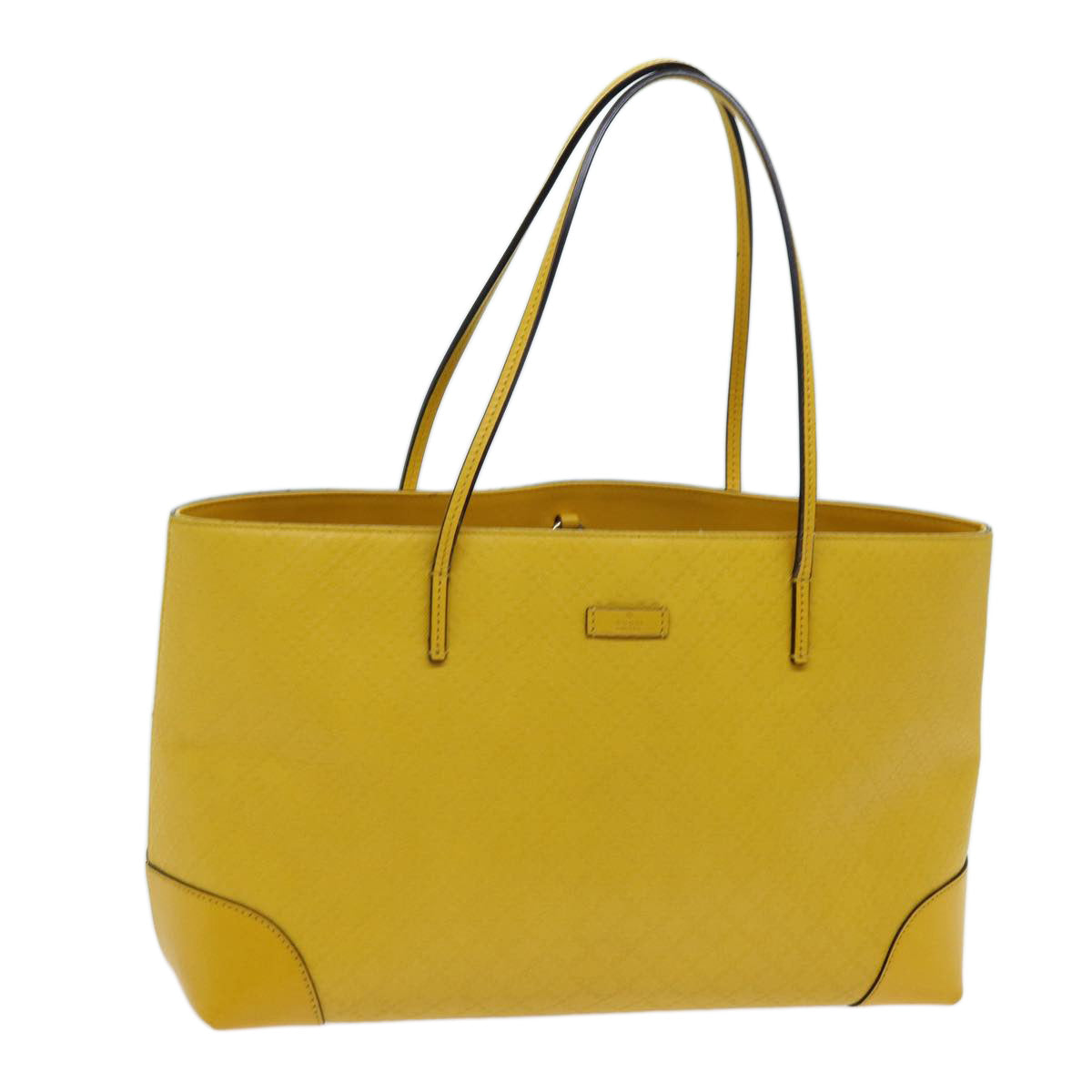 GUCCI Diamante Tote Bag Leather Yellow 353397 Auth 70355