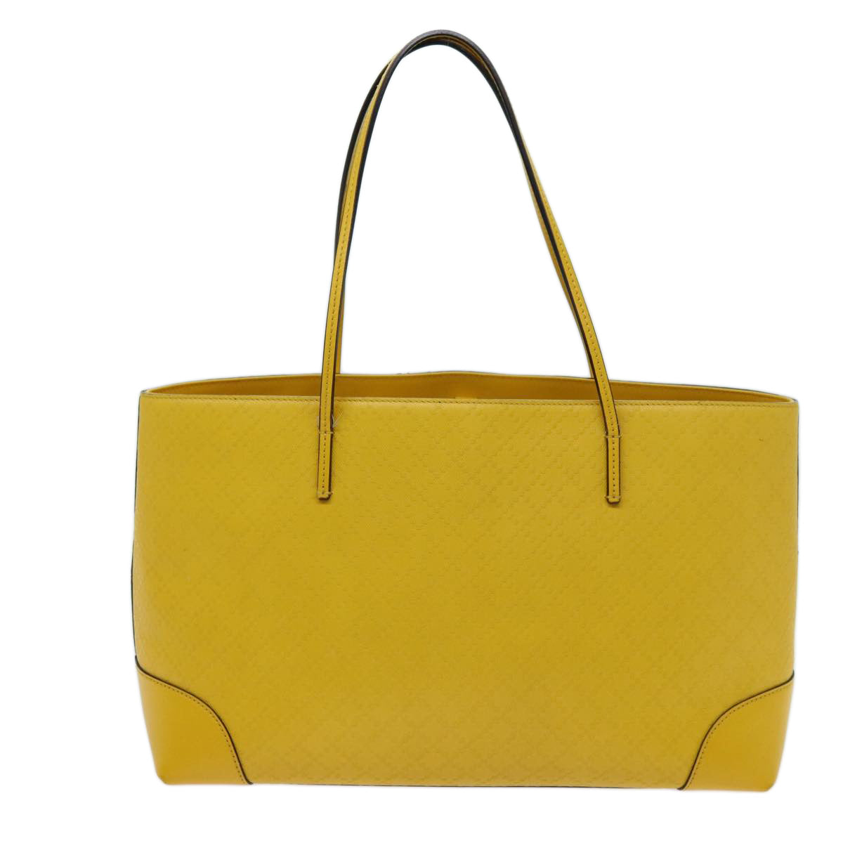 GUCCI Diamante Tote Bag Leather Yellow 353397 Auth 70355