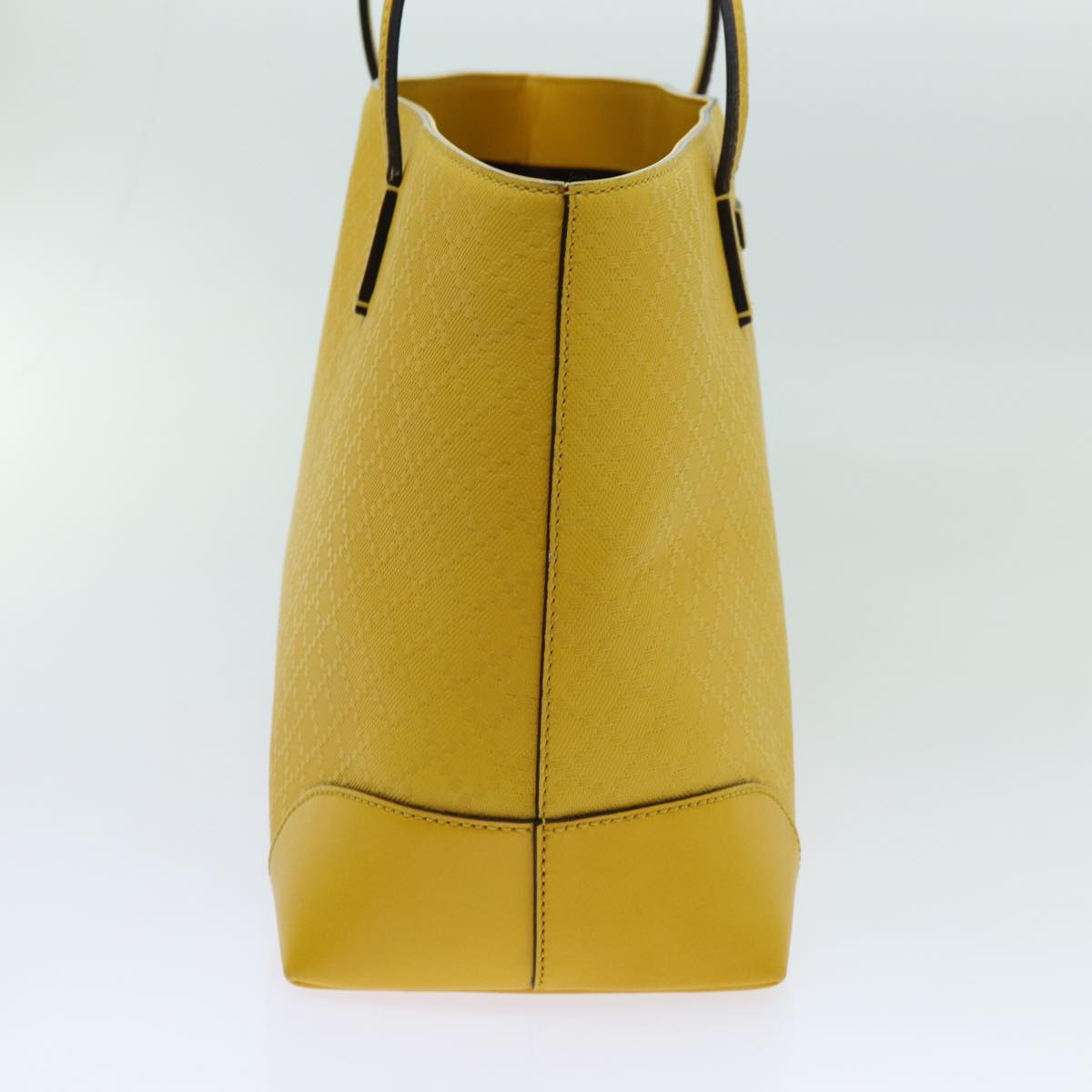 GUCCI Diamante Tote Bag Leather Yellow 353397 Auth 70355