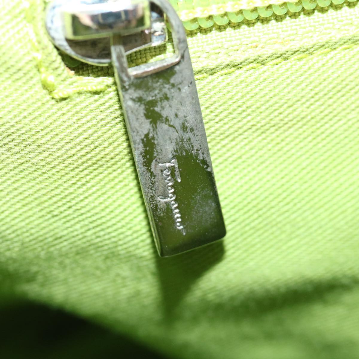 Salvatore Ferragamo Tote Bag Vinyl Beige 293578 Auth 70358