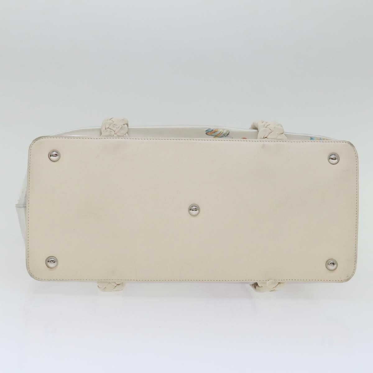 Salvatore Ferragamo Tote Bag Vinyl Beige 293578 Auth 70358