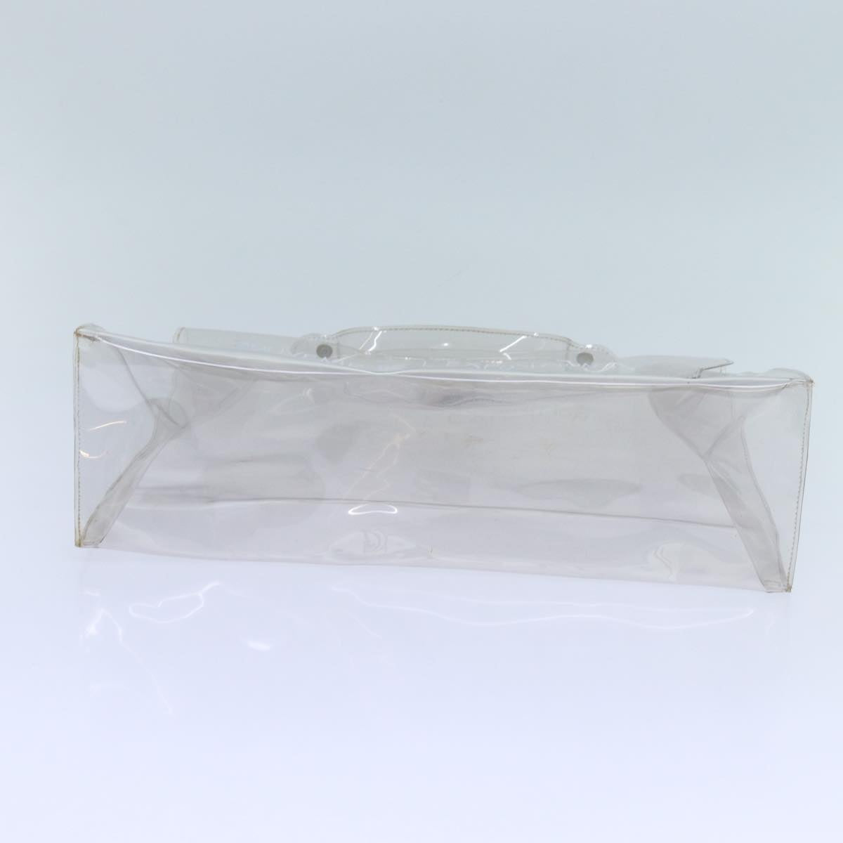 HERMES Vinyl Kelly Hand Bag Vinyl Clear Auth 70364