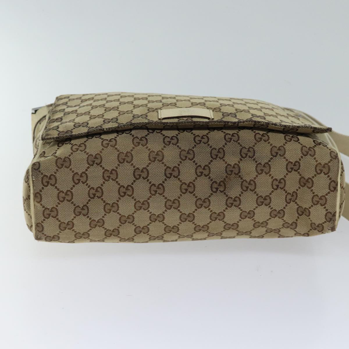 GUCCI GG Canvas Shoulder Bag Beige 146236 Auth 70400