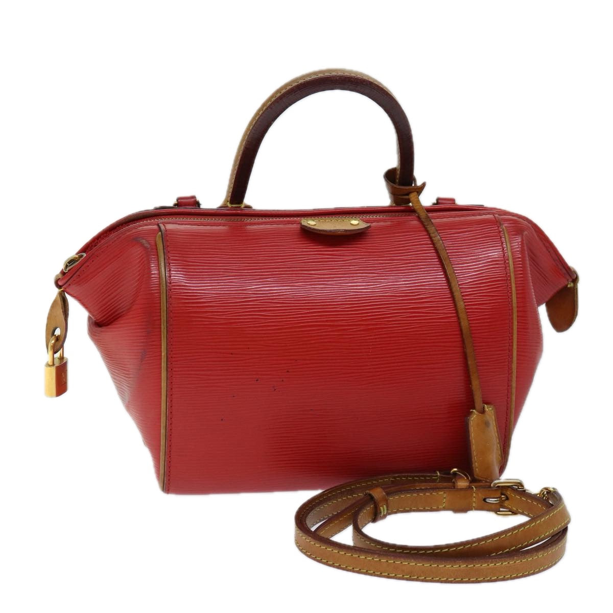 LOUIS VUITTON Epi Dog BB Hand Bag 2way Red Coklico M93249 LV Auth 70439