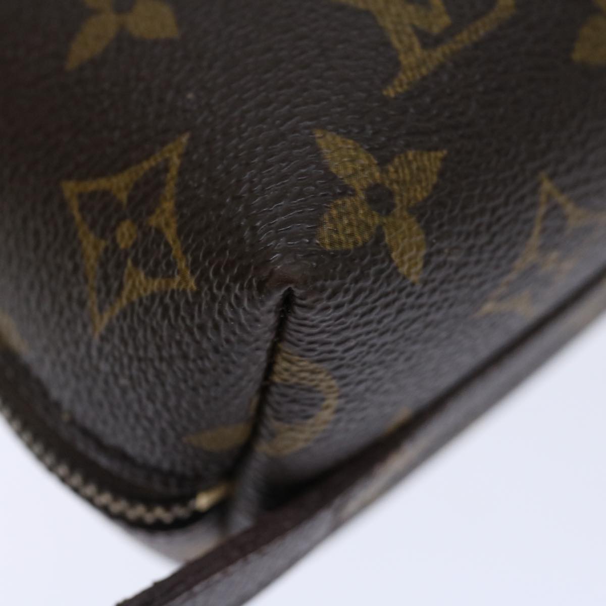 LOUIS VUITTON Monogram Trousse Demi Ronde Cosmetic Pouch M47520 LV Auth 70486