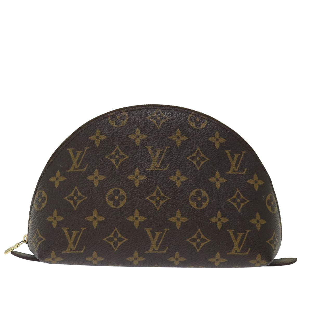LOUIS VUITTON Monogram Trousse Demi Ronde Cosmetic Pouch M47520 LV Auth 70486