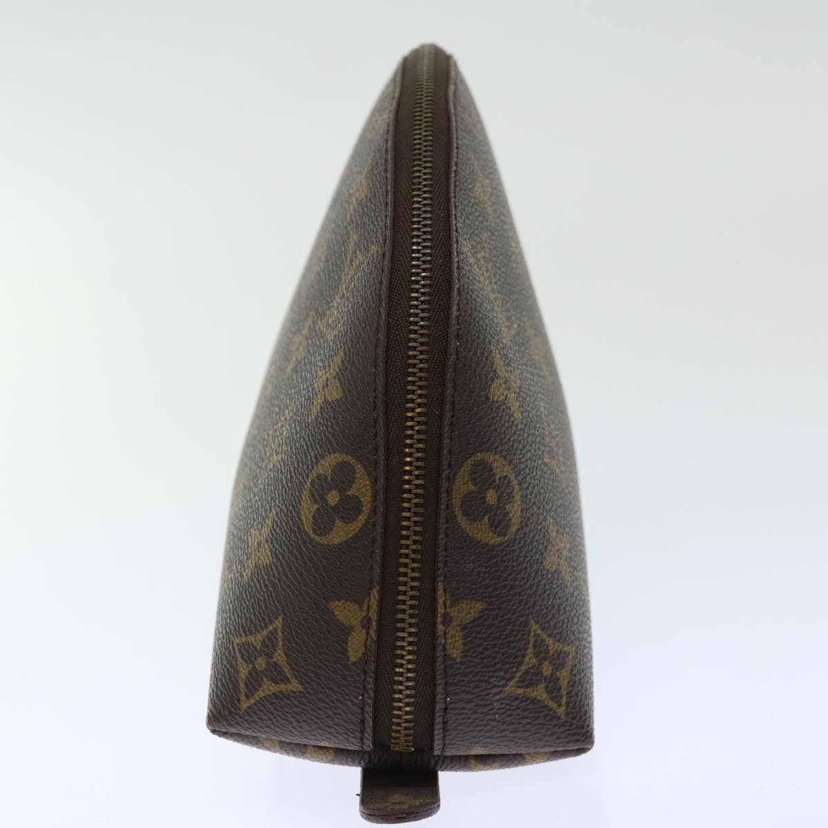 LOUIS VUITTON Monogram Trousse Demi Ronde Cosmetic Pouch M47520 LV Auth 70486