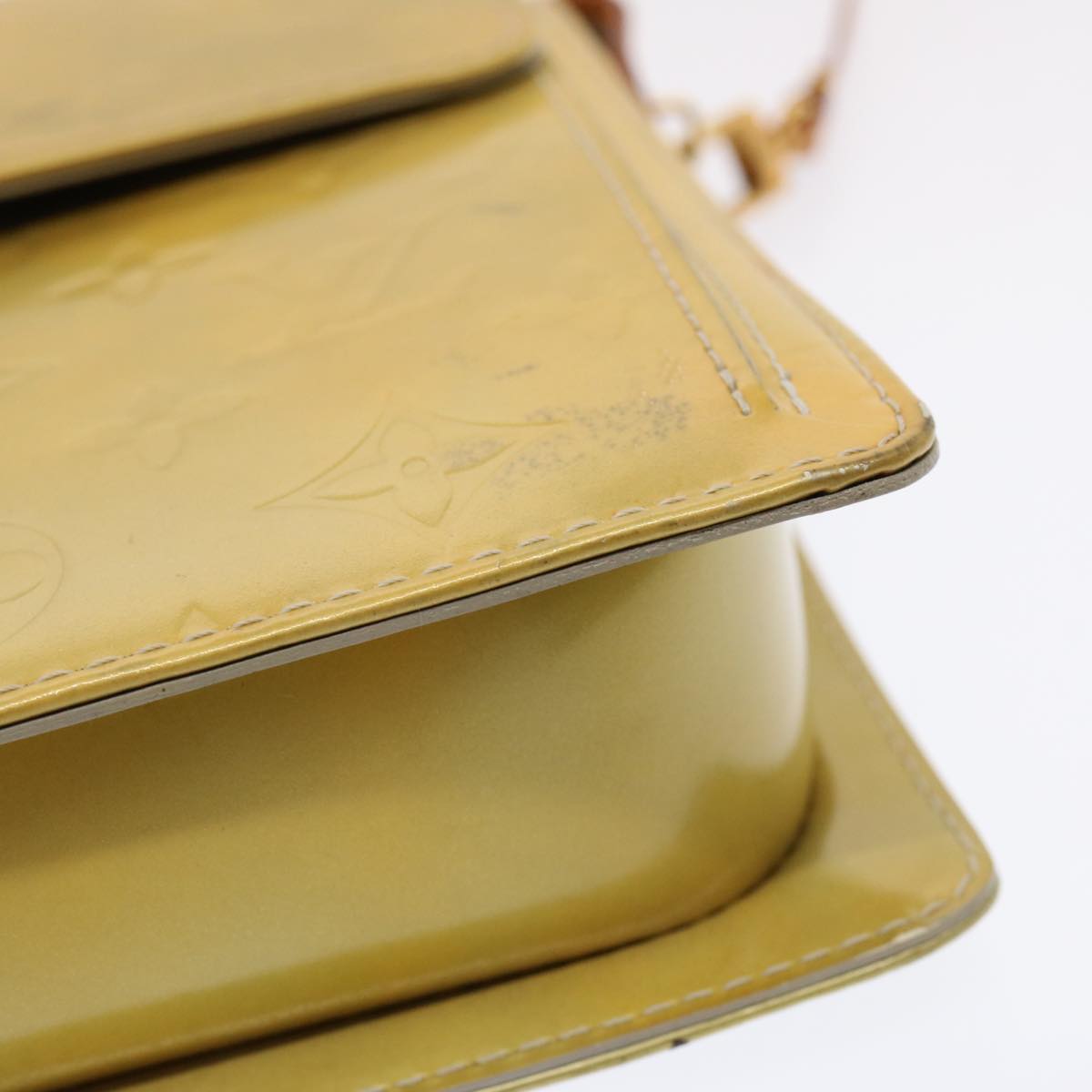 LOUIS VUITTON Monogram Vernis Motto Accessory Pouch Gris M91030 LV Auth 70506