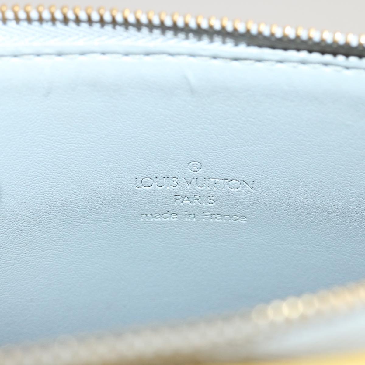 LOUIS VUITTON Monogram Vernis Motto Accessory Pouch Gris M91030 LV Auth 70506