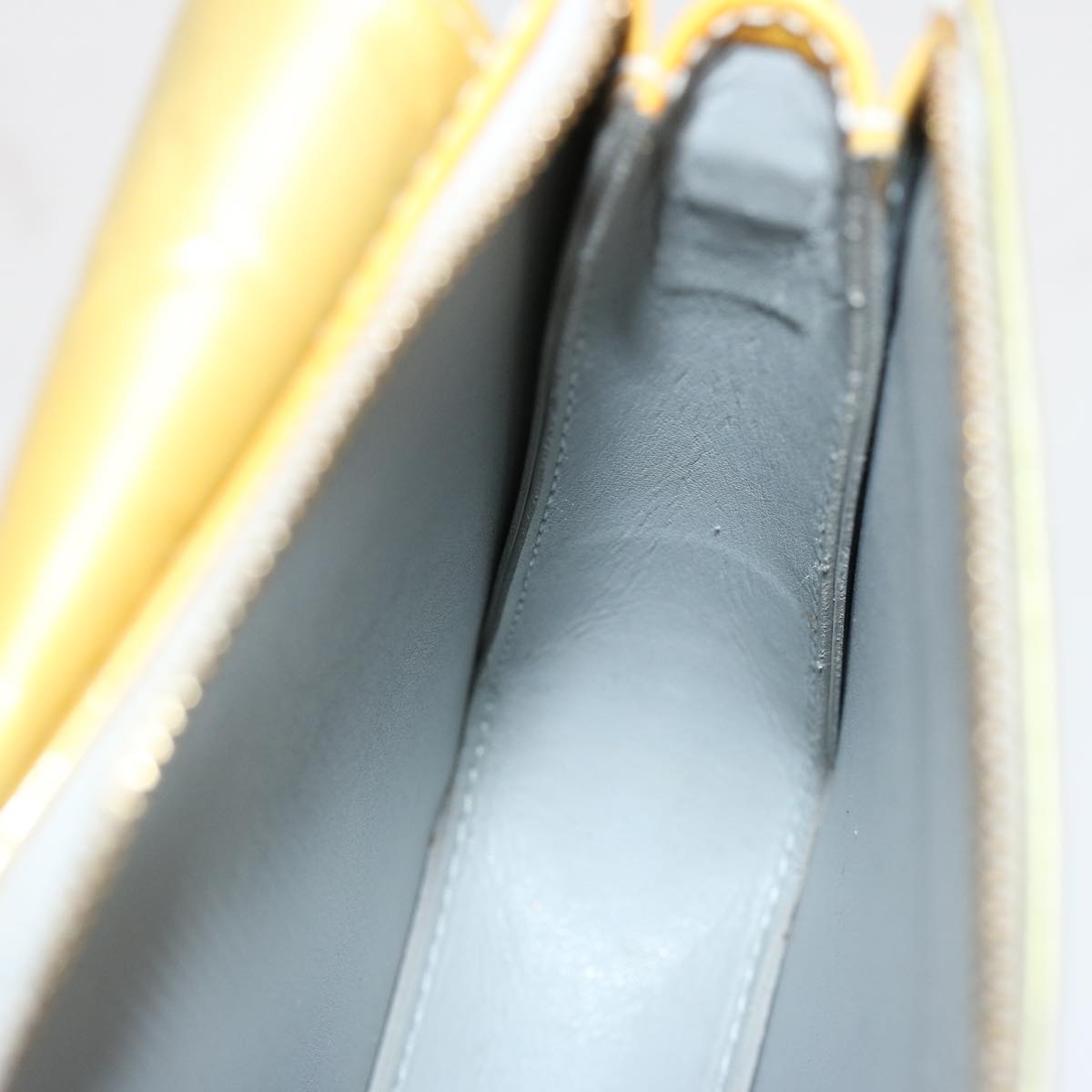 LOUIS VUITTON Monogram Vernis Motto Accessory Pouch Gris M91030 LV Auth 70506