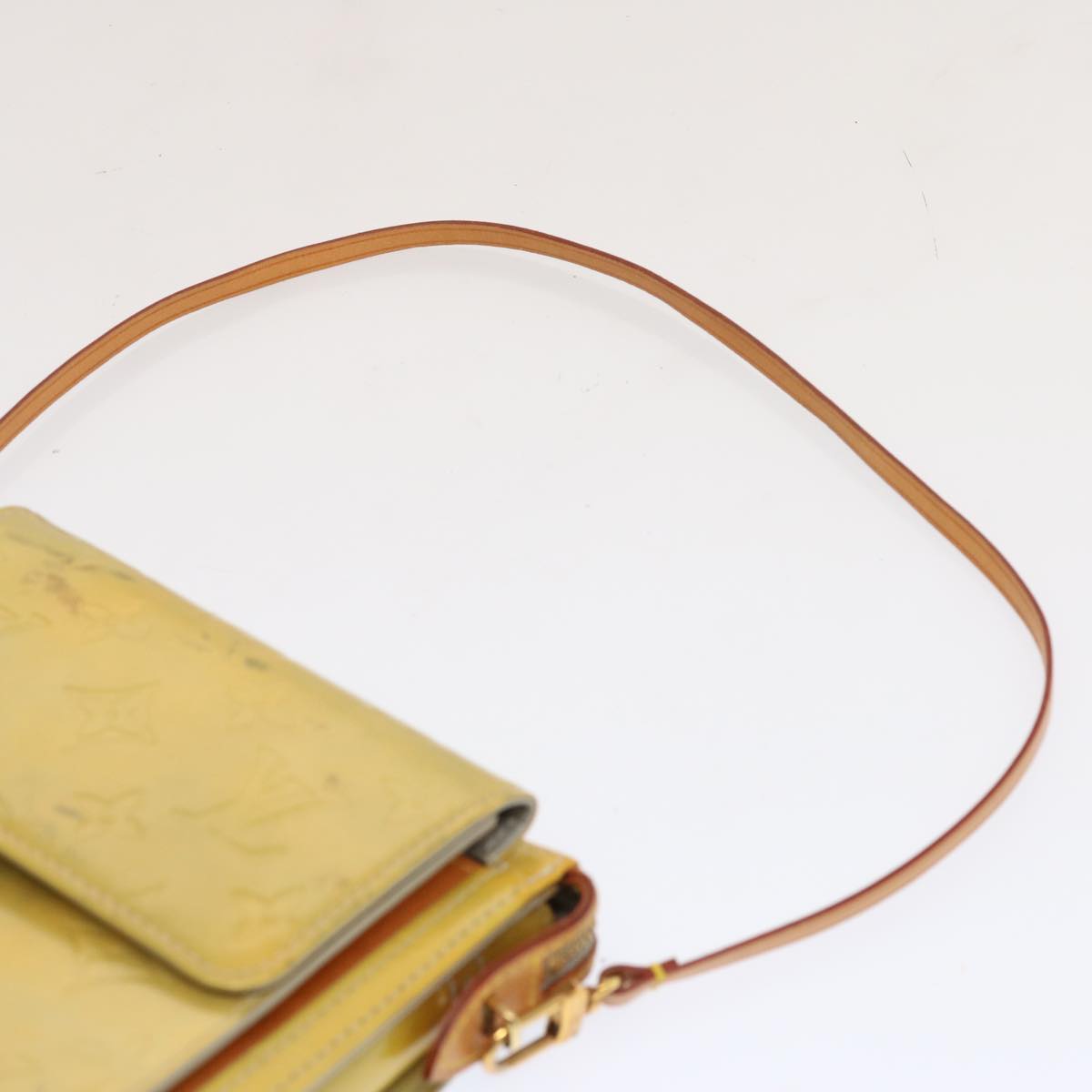 LOUIS VUITTON Monogram Vernis Motto Accessory Pouch Gris M91030 LV Auth 70506