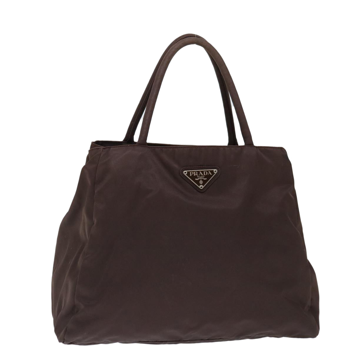 PRADA Hand Bag Nylon Brown Auth 70593