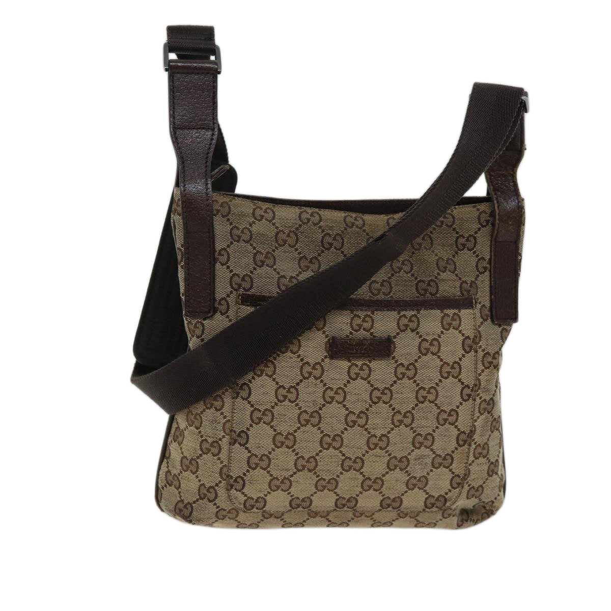 GUCCI GG Canvas Shoulder Bag Beige 122793 Auth 70605