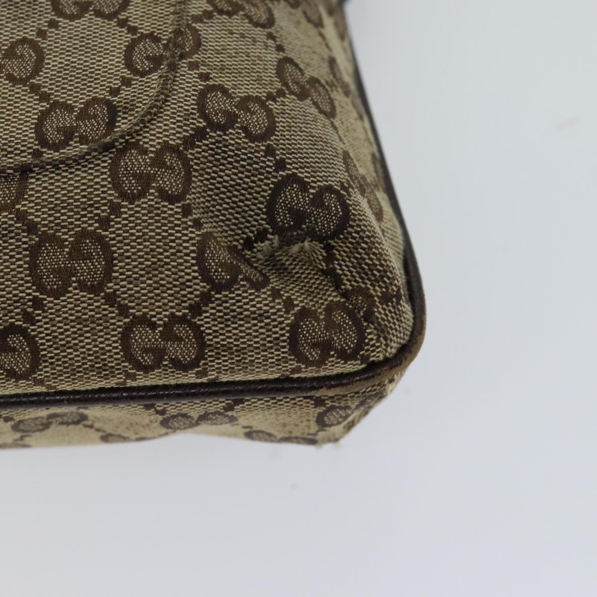 GUCCI GG Canvas Shoulder Bag Beige 122793 Auth 70605