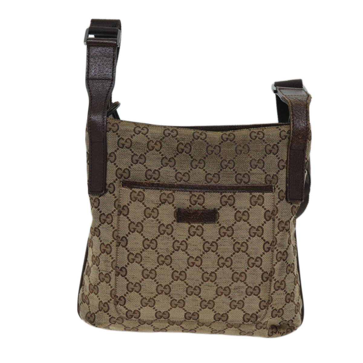 GUCCI GG Canvas Shoulder Bag Beige 122793 Auth 70605