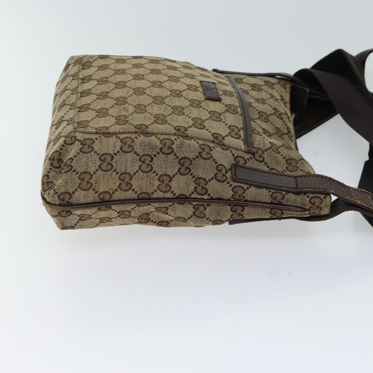 GUCCI GG Canvas Shoulder Bag Beige 122793 Auth 70605