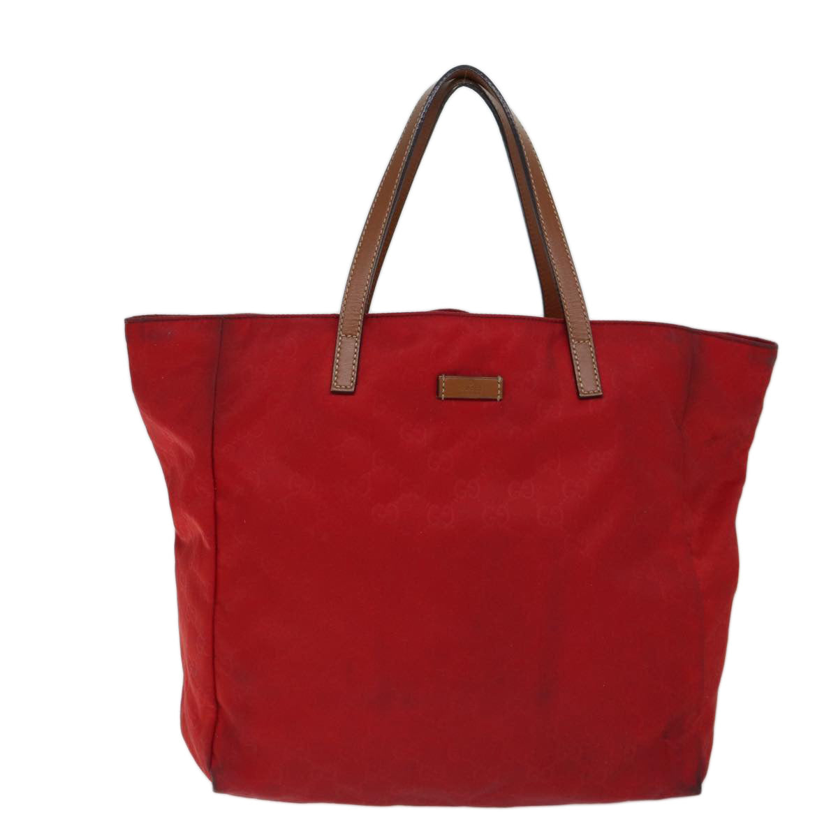 GUCCI GG Canvas Tote Bag Red 282439 Auth 70608