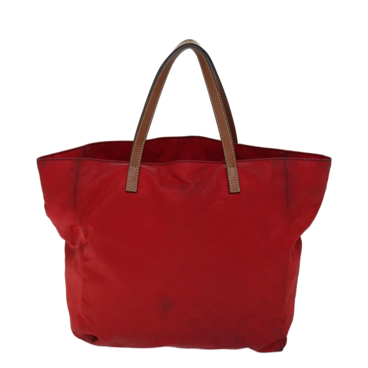 GUCCI GG Canvas Tote Bag Red 282439 Auth 70608