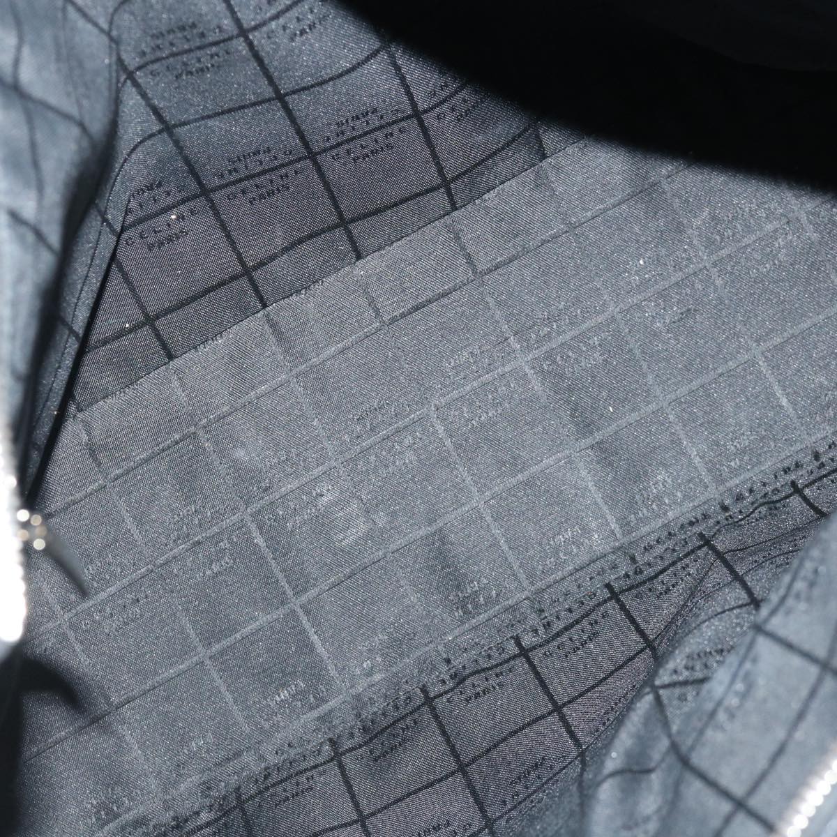 CELINE Macadam Canvas Tote Bag Enamel Silver Black Auth 70632