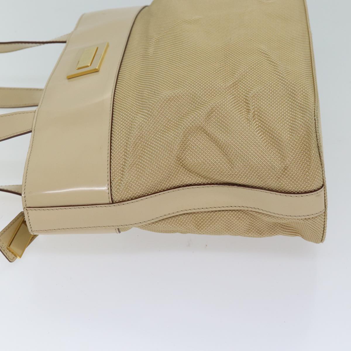 CELINE Shoulder Bag Canvas Beige Auth 70633