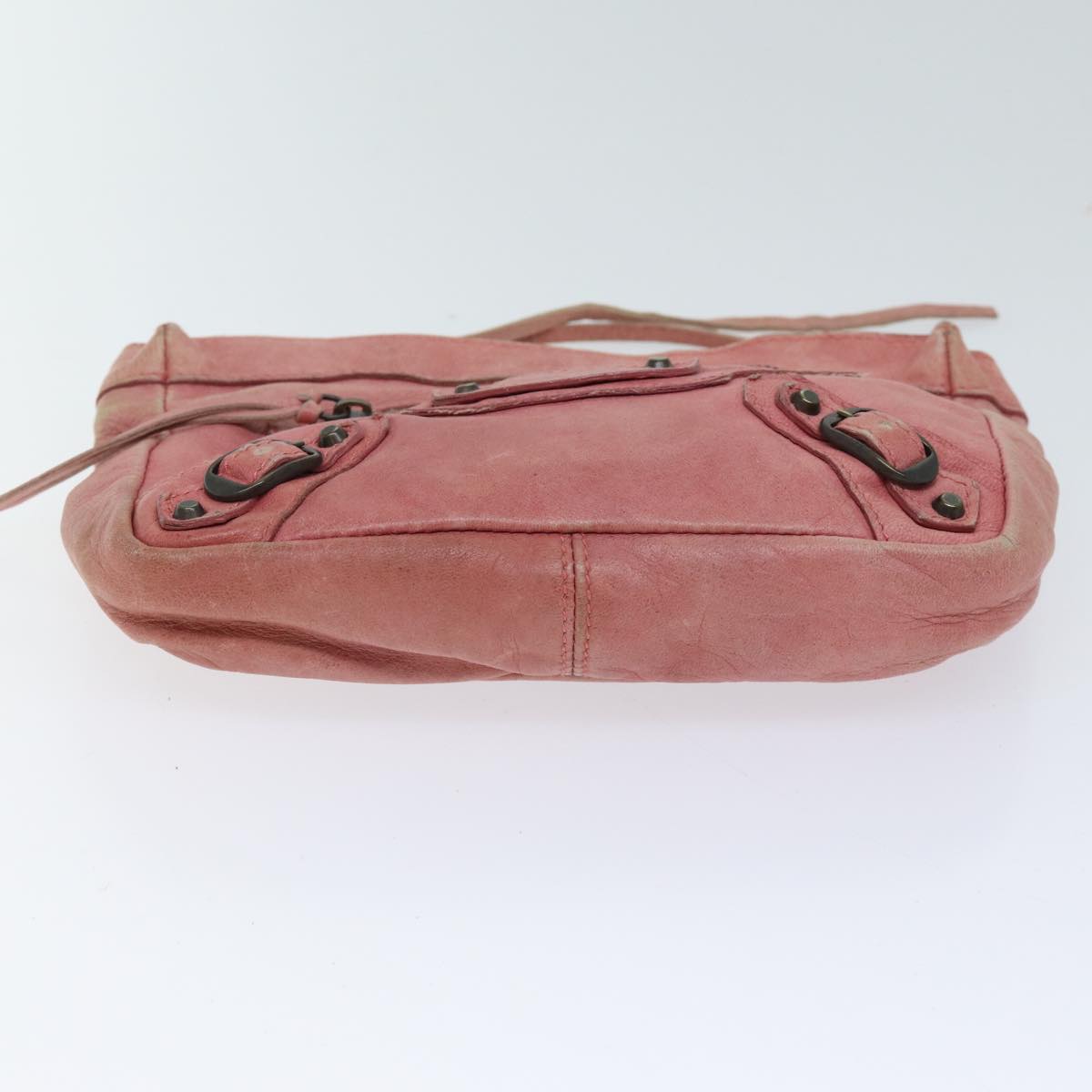 BALENCIAGA Pouch Leather Pink 110481 Auth 70642