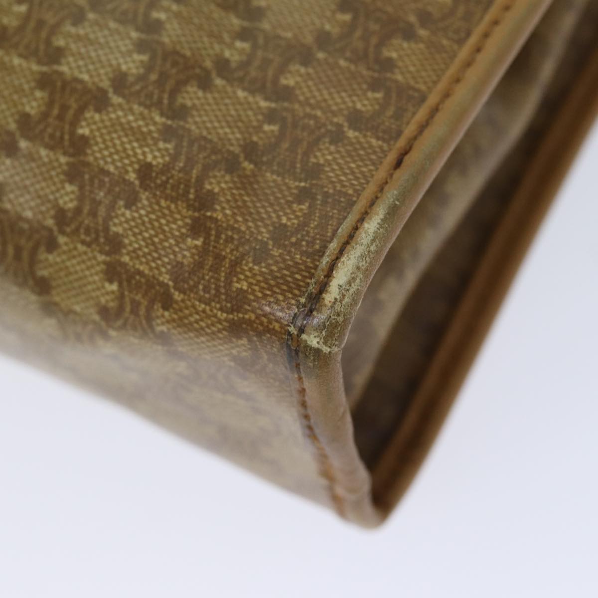 CELINE Macadam Canvas Clutch Bag Beige Auth 70658