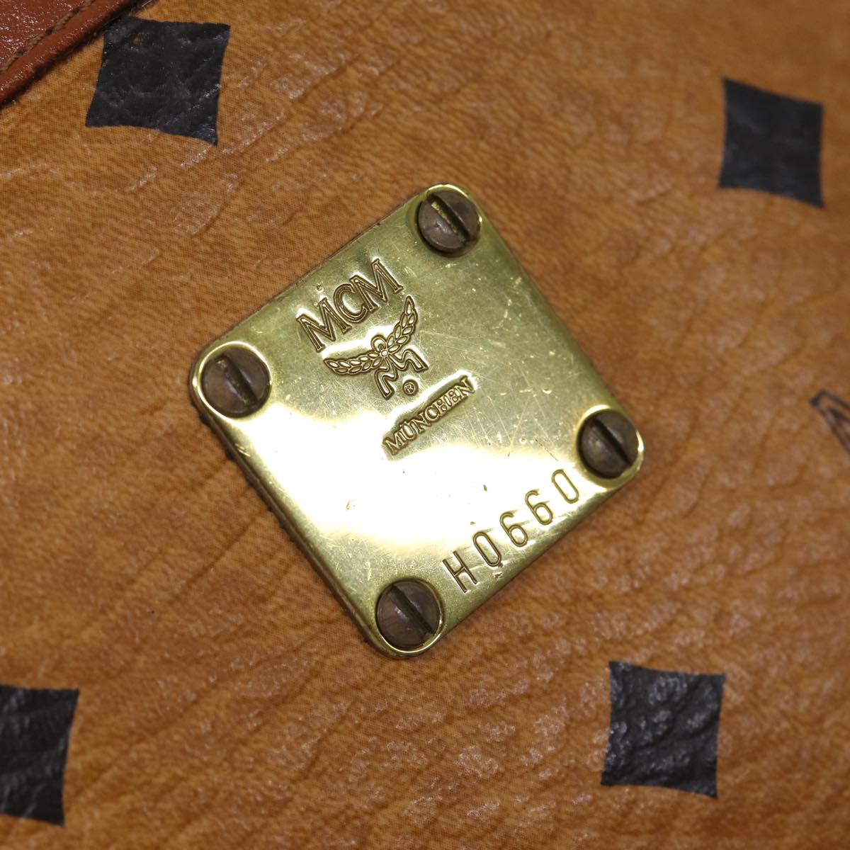 MCM Vicetos Logogram Clutch Bag PVC Leather White Auth 70659