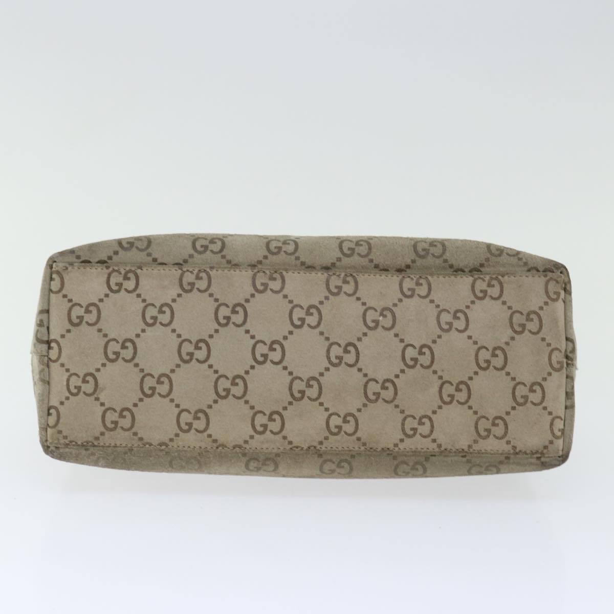 GUCCI GG Canvas Bamboo Shoulder Bag Gray Auth 70672