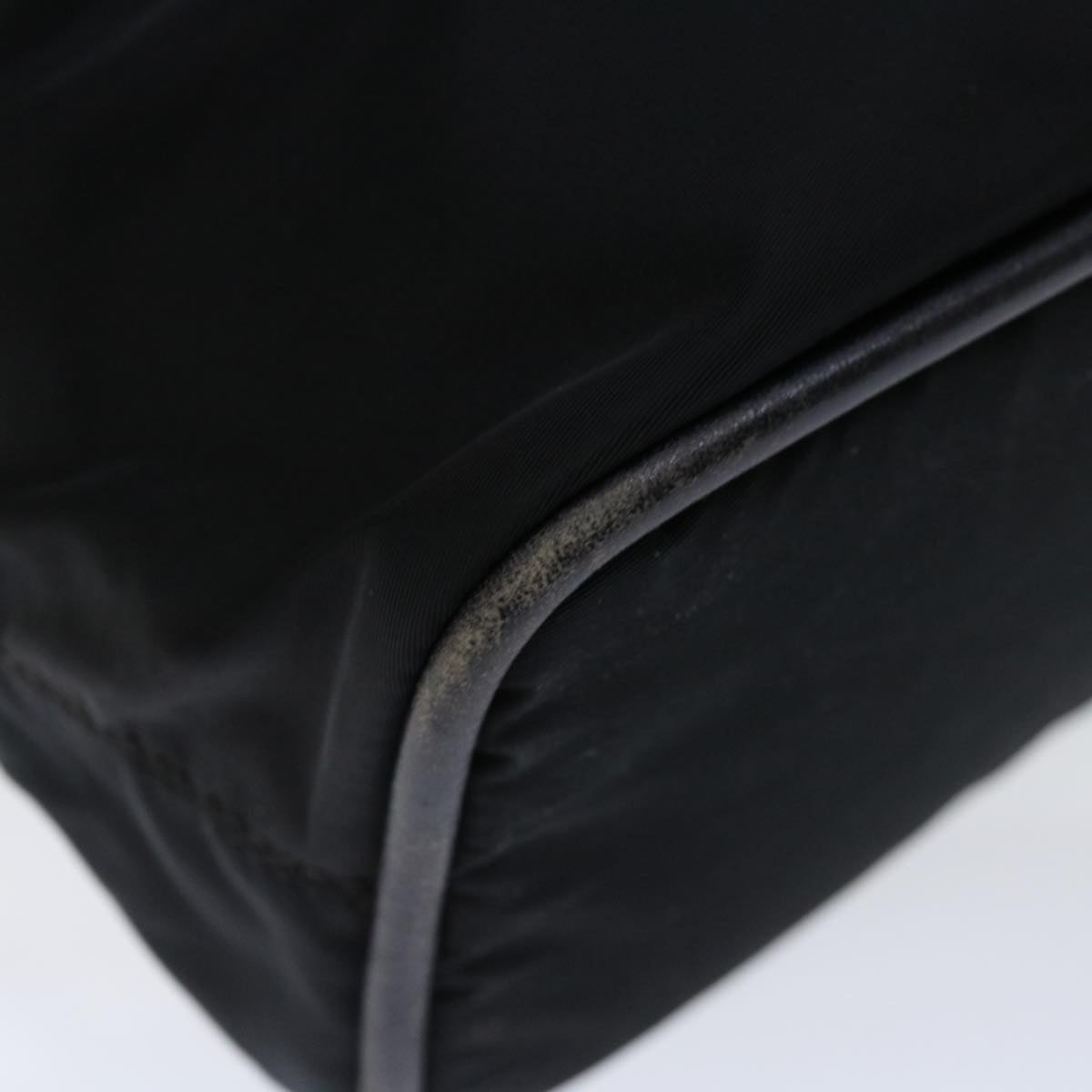 CELINE Hand Bag Nylon Black Auth 70673