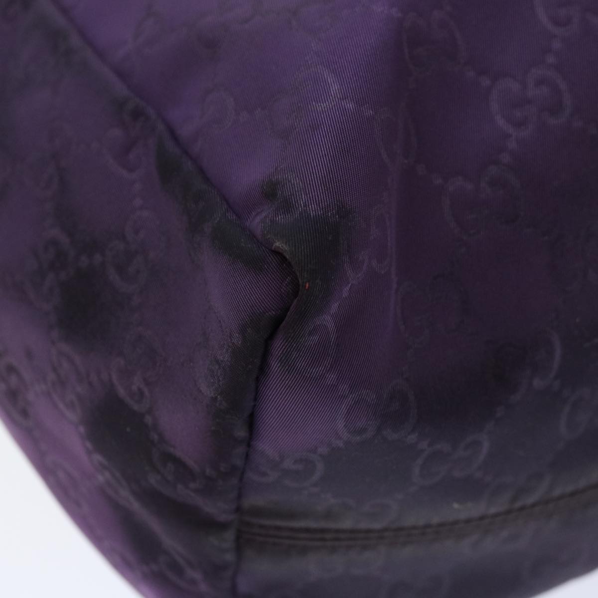 GUCCI GG Canvas Tote Bag Nylon Purple 282439 Auth 70679