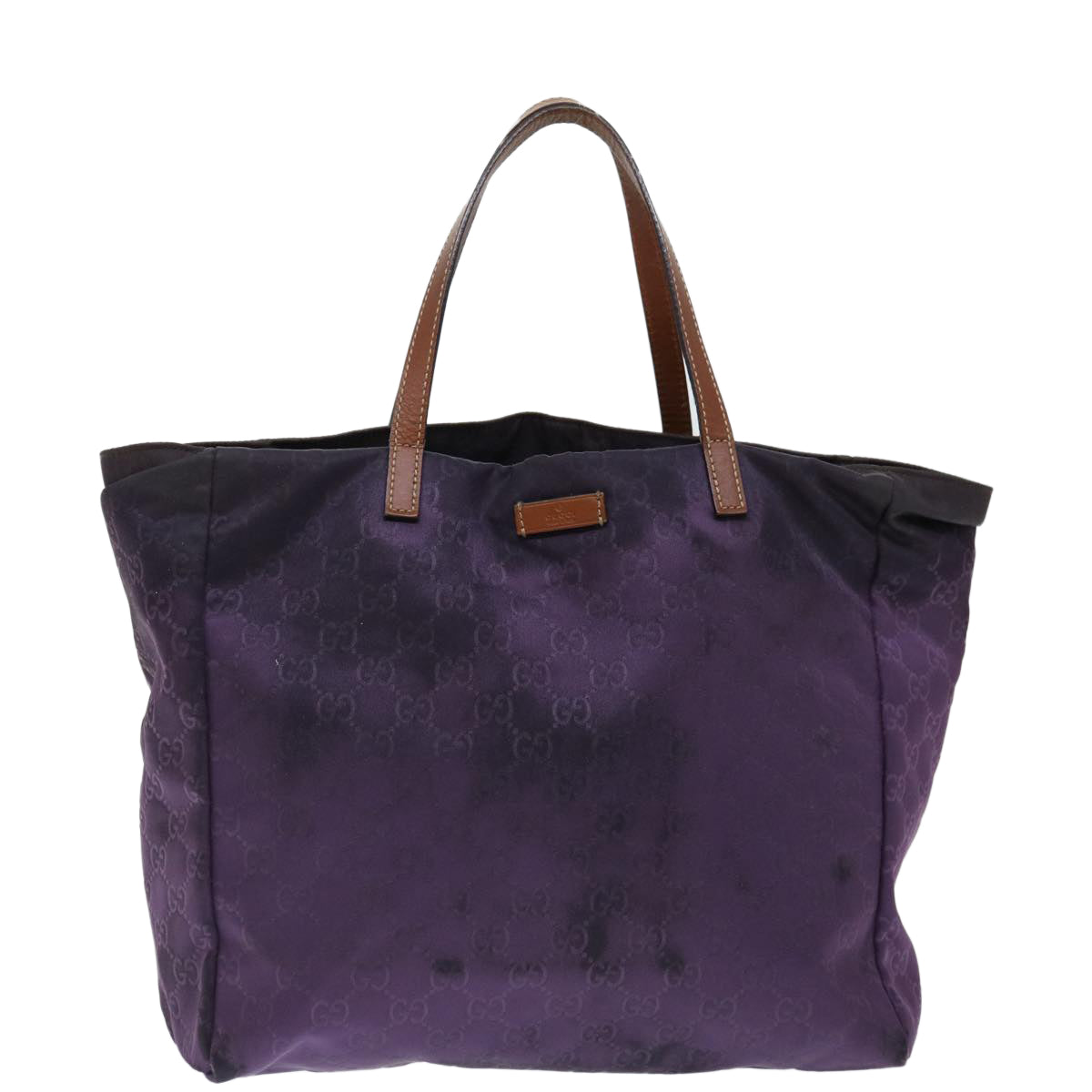 GUCCI GG Canvas Tote Bag Nylon Purple 282439 Auth 70679