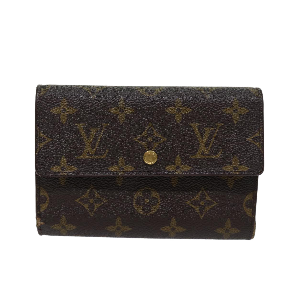 LOUIS VUITTON Monogram Porte Tresor Etui Papie Wallet M61202 LV Auth 70690