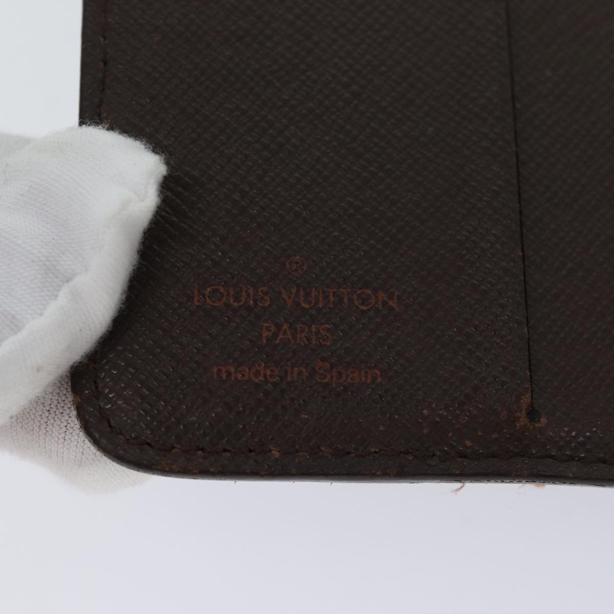 LOUIS VUITTON Damier Ebene Compact Zip Wallet N61668 LV Auth 70692