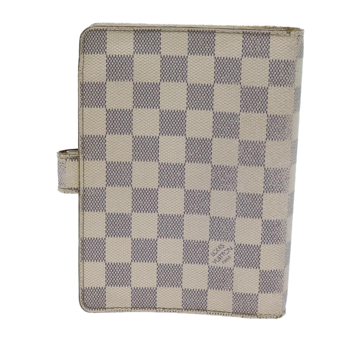 LOUIS VUITTON Damier Azur Agenda MM Day Planner Cover R20707 LV Auth 70715