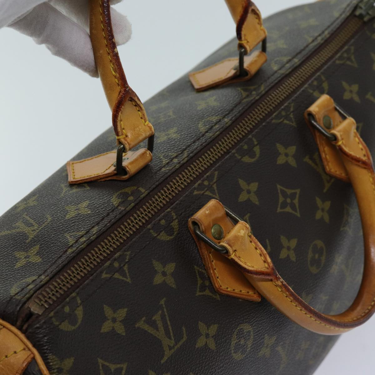 LOUIS VUITTON Monogram Speedy 35 Hand Bag M41524 LV Auth 70768