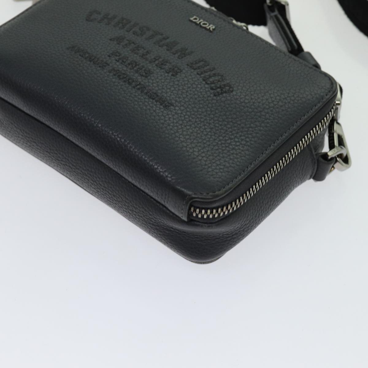 Christian Dior Shoulder Bag Leather Gray Auth 70772M