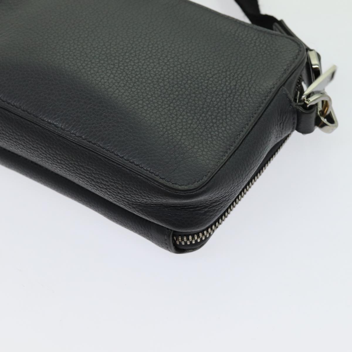 Christian Dior Shoulder Bag Leather Gray Auth 70772M