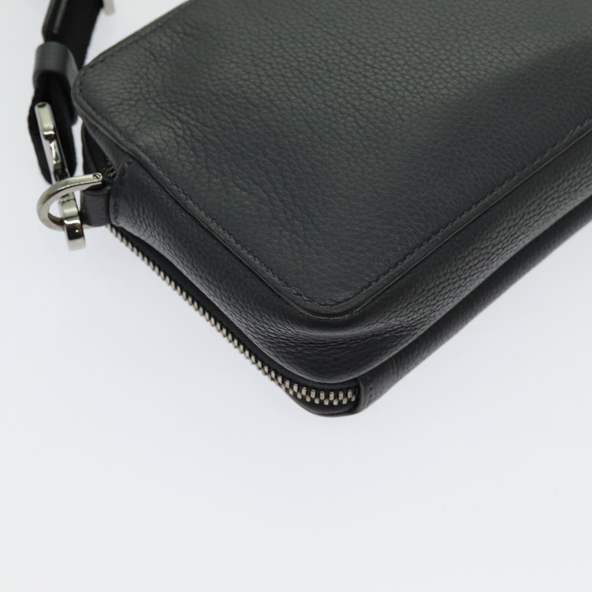 Christian Dior Shoulder Bag Leather Gray Auth 70772M