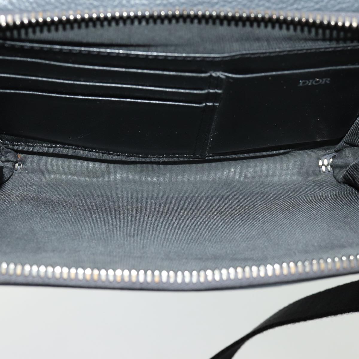 Christian Dior Shoulder Bag Leather Gray Auth 70772M